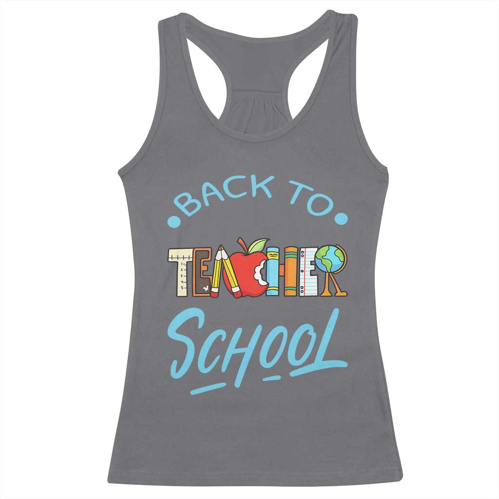 Back To School Teacher Life Funny Educator Gift Racerback Tank Top - Wonder Print Shop