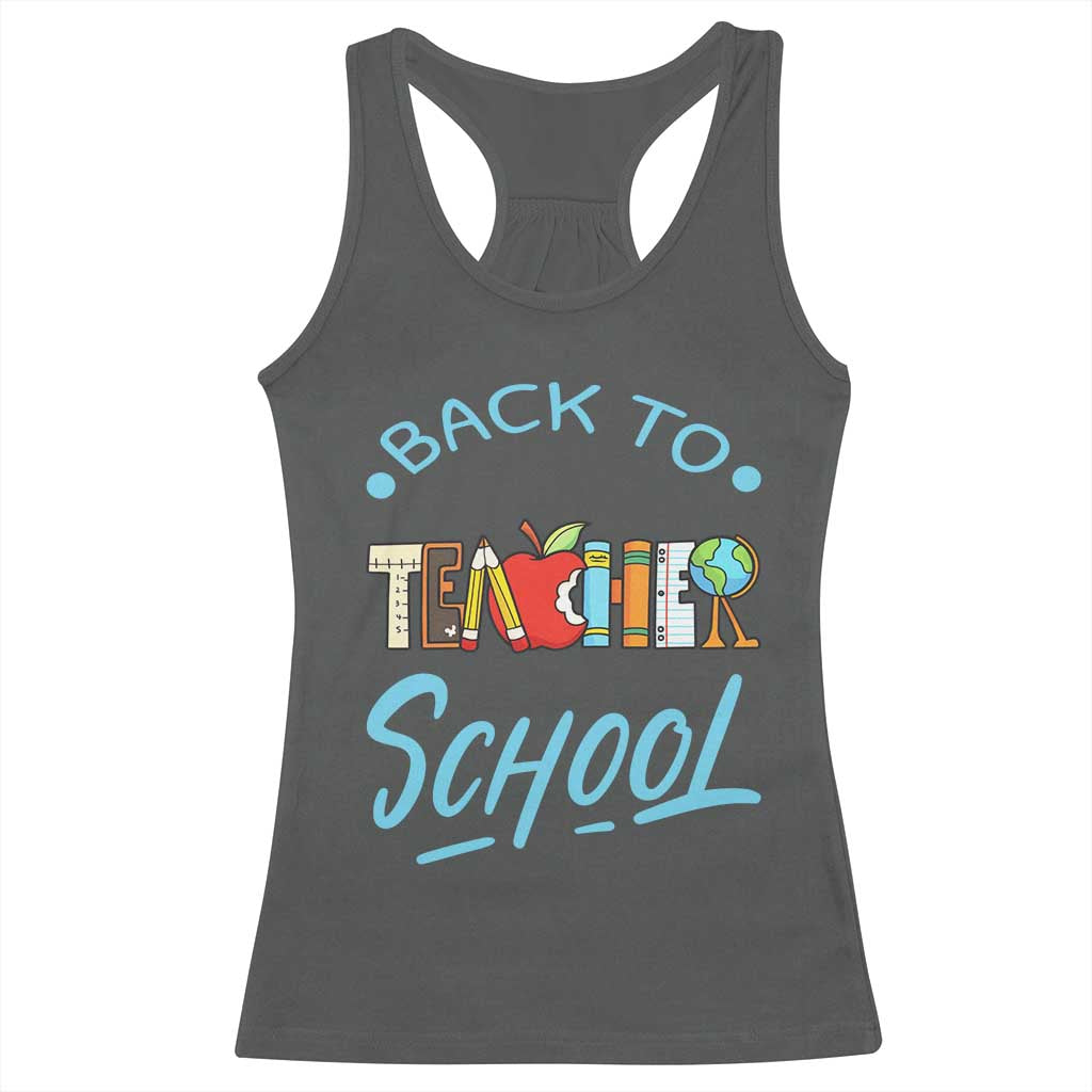Back To School Teacher Life Funny Educator Gift Racerback Tank Top - Wonder Print Shop