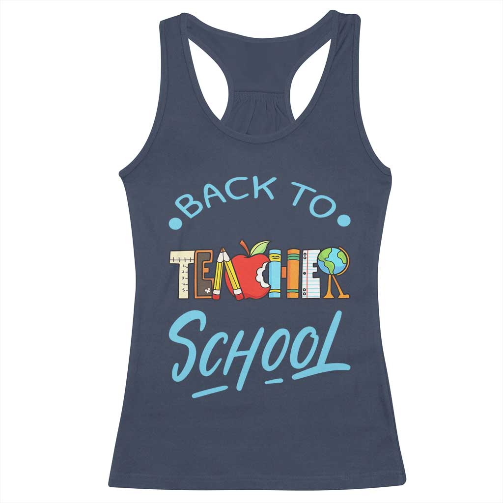 Back To School Teacher Life Funny Educator Gift Racerback Tank Top - Wonder Print Shop