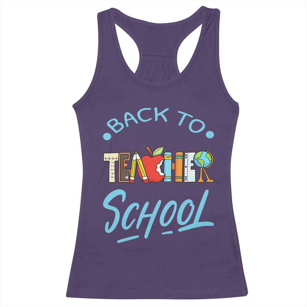 Back To School Teacher Life Funny Educator Gift Racerback Tank Top - Wonder Print Shop