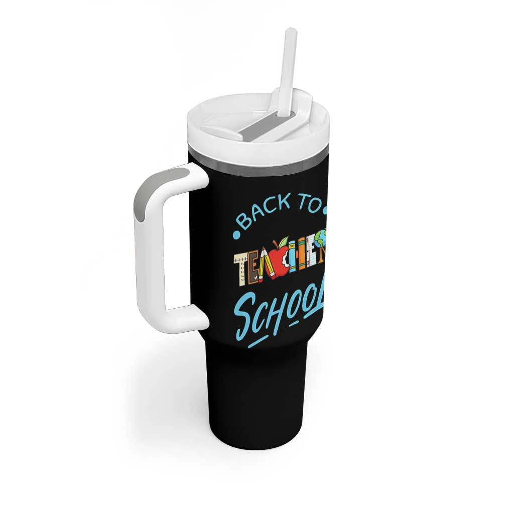 Back To School Teacher Life Funny Educator Gift Tumbler With Handle