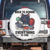 Funny Black Cat Spare Tire Cover Back To School Everything Is Fine - Wonder Print Shop