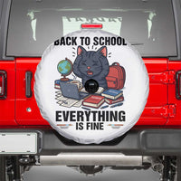 Funny Black Cat Spare Tire Cover Back To School Everything Is Fine - Wonder Print Shop