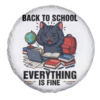 Funny Black Cat Spare Tire Cover Back To School Everything Is Fine - Wonder Print Shop