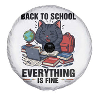 Funny Black Cat Spare Tire Cover Back To School Everything Is Fine - Wonder Print Shop