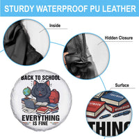 Funny Black Cat Spare Tire Cover Back To School Everything Is Fine - Wonder Print Shop