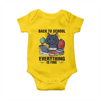Funny Black Cat Baby Onesie Back To School Everything Is Fine - Wonder Print Shop
