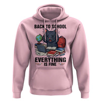 Funny Black Cat Hoodie Back To School Everything Is Fine - Wonder Print Shop