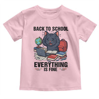 Funny Black Cat Toddler T Shirt Back To School Everything Is Fine - Wonder Print Shop