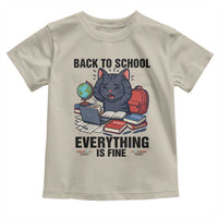 Funny Black Cat Toddler T Shirt Back To School Everything Is Fine - Wonder Print Shop