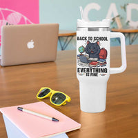 Funny Black Cat Tumbler With Handle Back To School Everything Is Fine