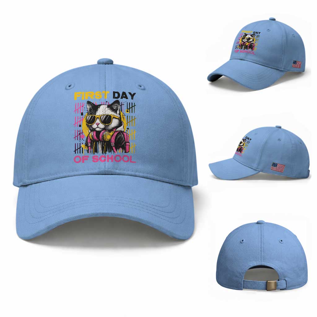 Funny Cat First Day Of School Baseball Cap Back To School Gift For Kids