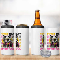 Funny Cat First Day Of School 4 in 1 Can Cooler Tumbler Back To School Gift For Kids