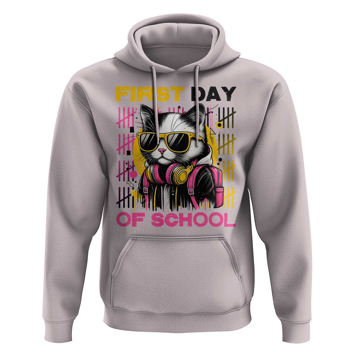 Funny Cat First Day Of School Hoodie Back To School Gift For Kids - Wonder Print Shop