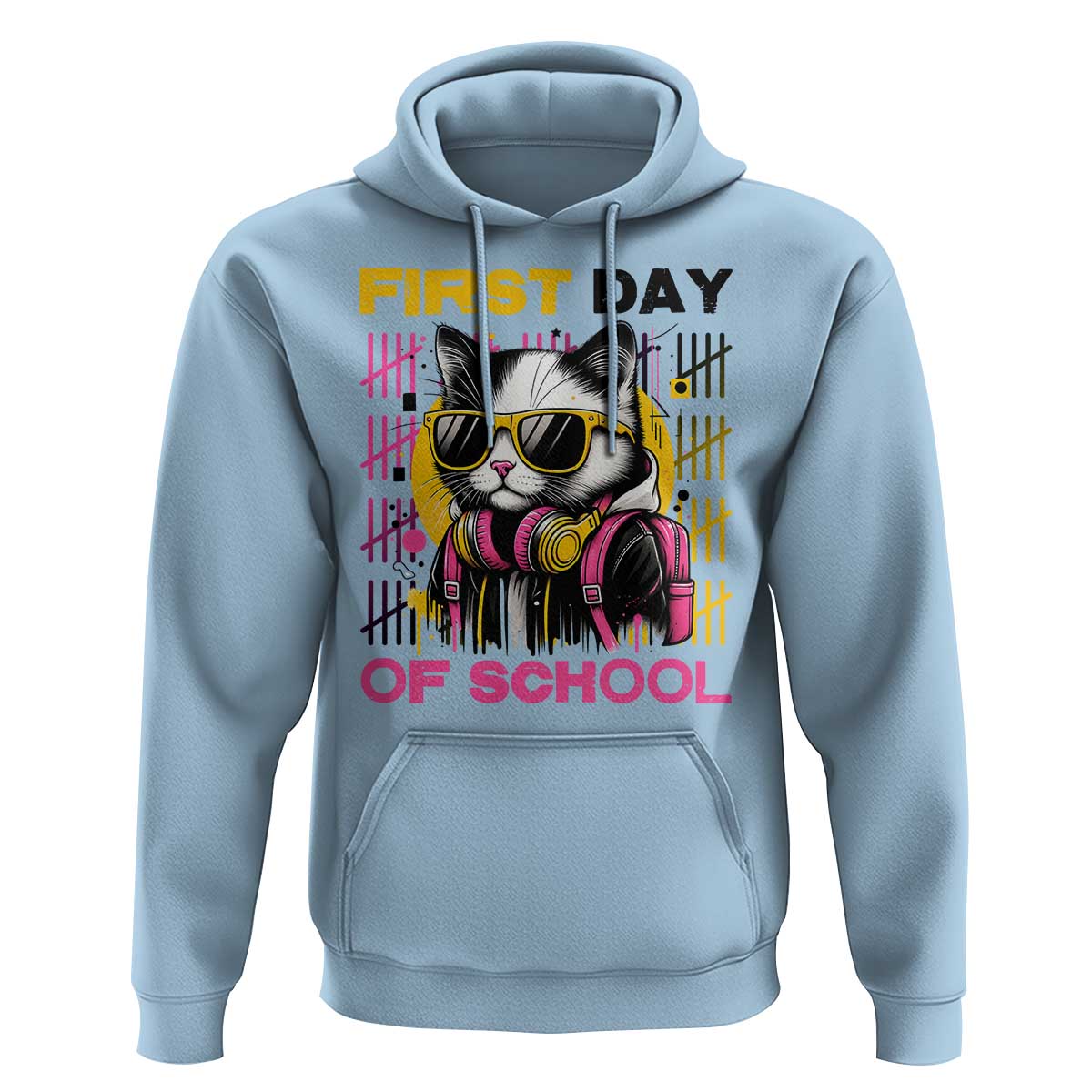 Funny Cat First Day Of School Hoodie Back To School Gift For Kids - Wonder Print Shop