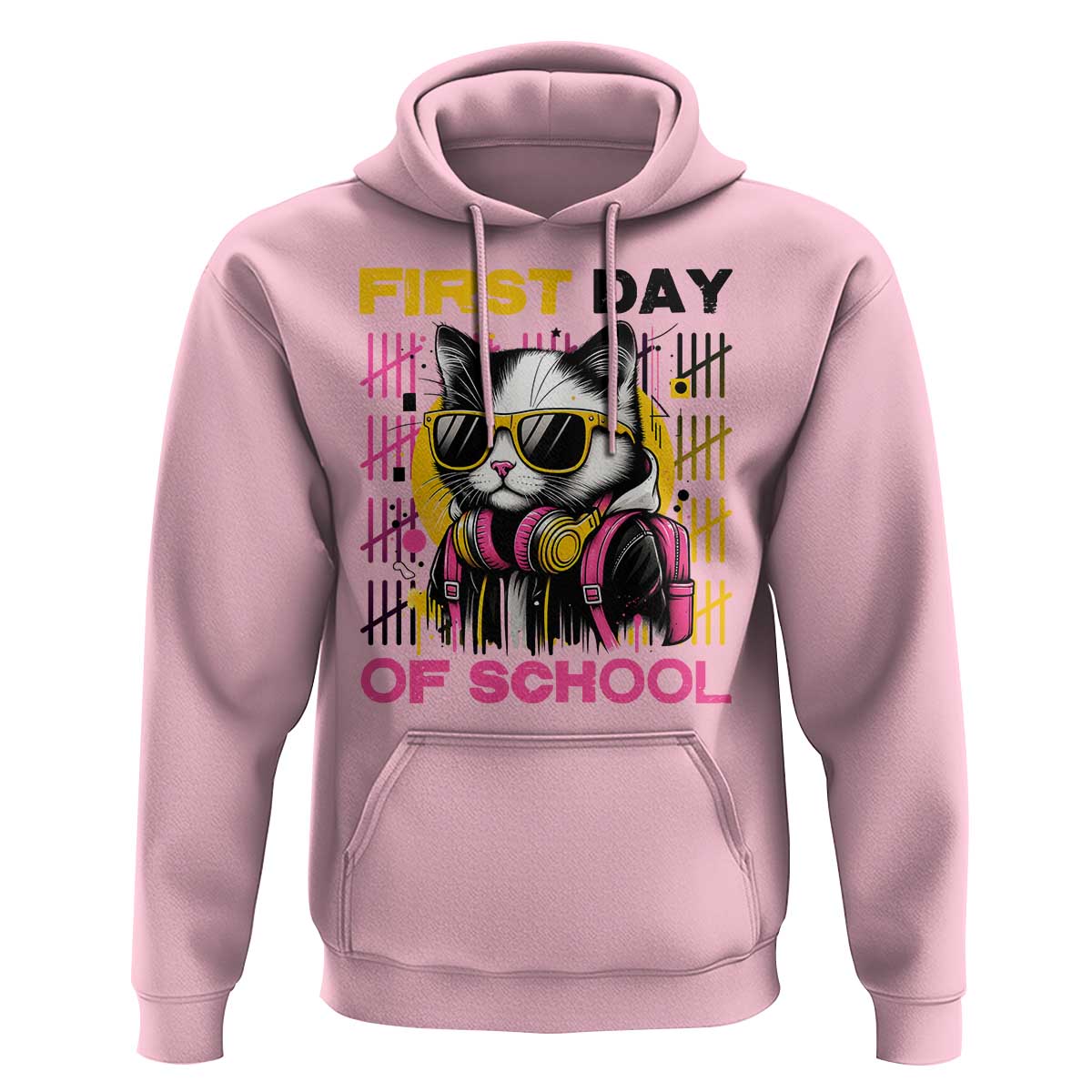 Funny Cat First Day Of School Hoodie Back To School Gift For Kids - Wonder Print Shop
