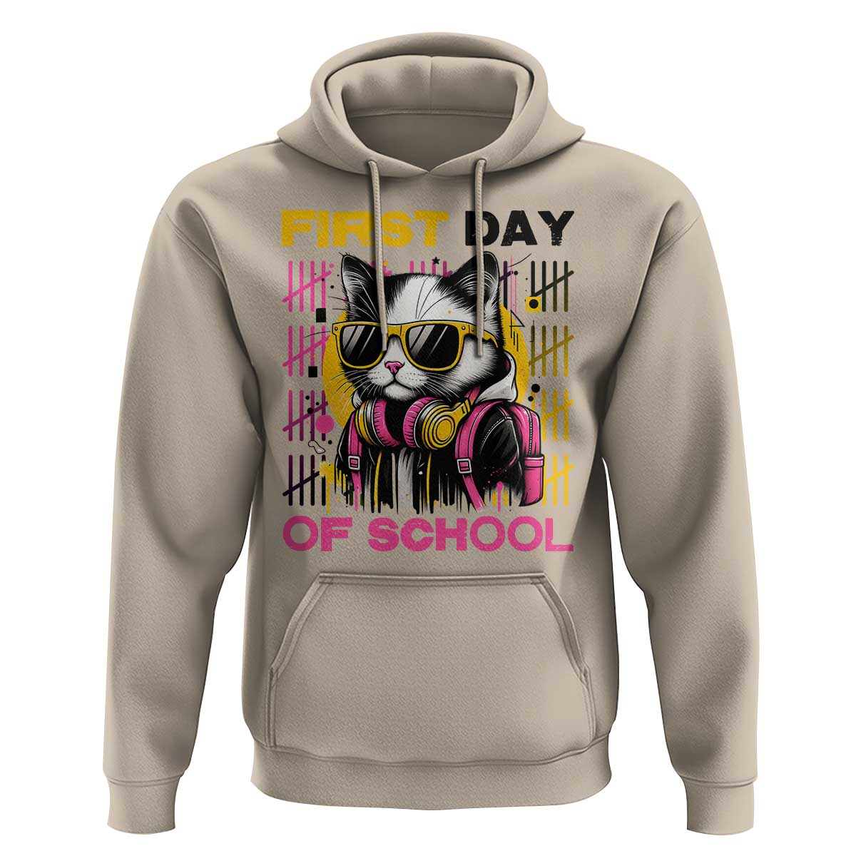 Funny Cat First Day Of School Hoodie Back To School Gift For Kids - Wonder Print Shop