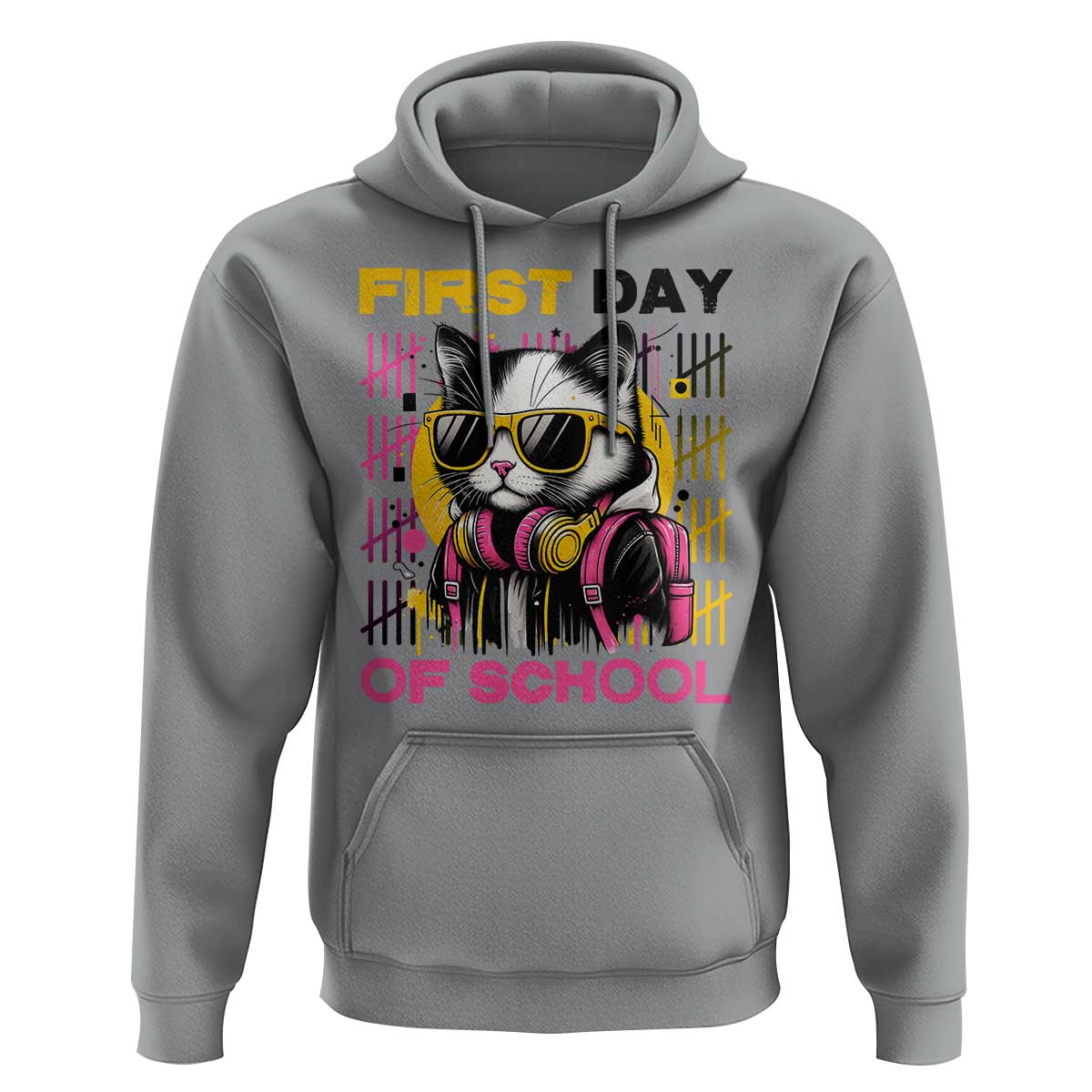 Funny Cat First Day Of School Hoodie Back To School Gift For Kids - Wonder Print Shop