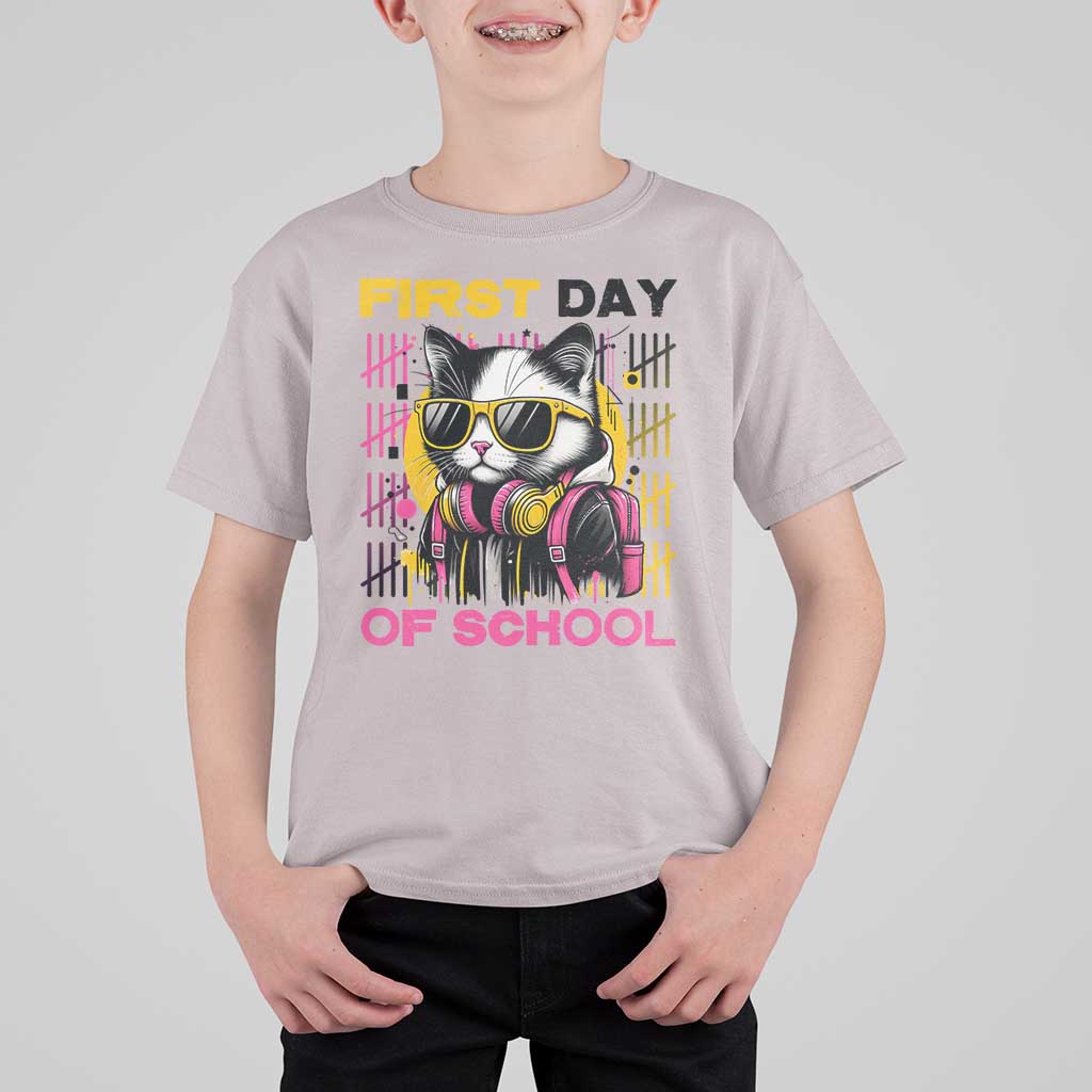 Funny Cat First Day Of School T Shirt For Kid Back To School Gift For Kids - Wonder Print Shop