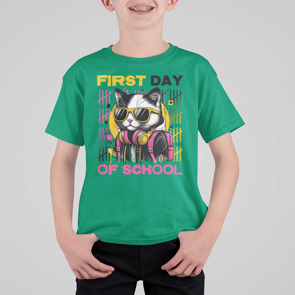 Funny Cat First Day Of School T Shirt For Kid Back To School Gift For Kids - Wonder Print Shop