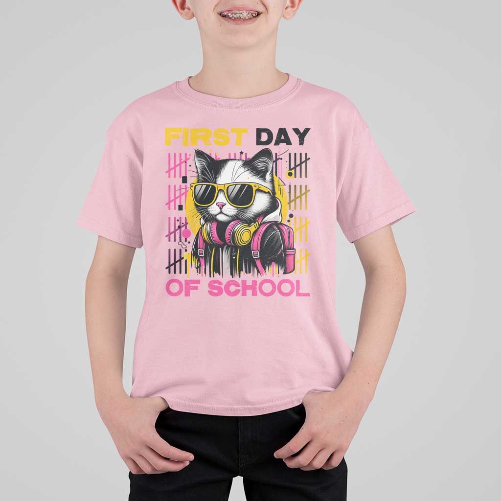 Funny Cat First Day Of School T Shirt For Kid Back To School Gift For Kids - Wonder Print Shop