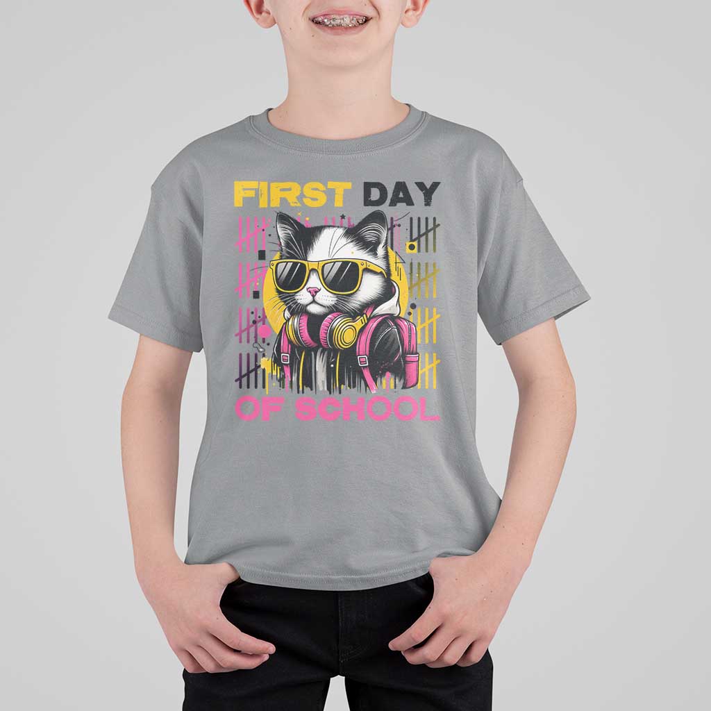 Funny Cat First Day Of School T Shirt For Kid Back To School Gift For Kids - Wonder Print Shop
