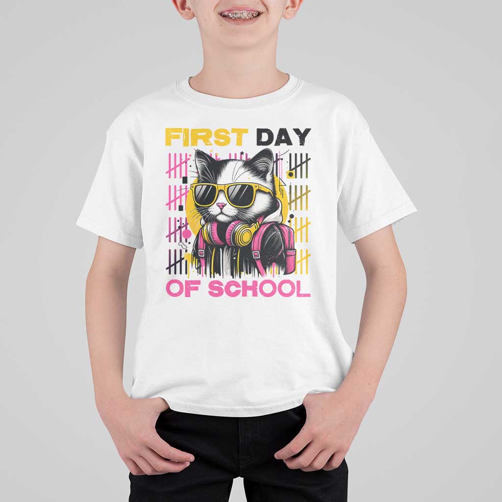 Funny Cat First Day Of School T Shirt For Kid Back To School Gift For Kids - Wonder Print Shop