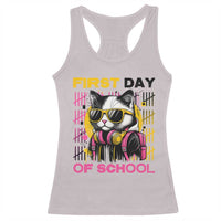 Funny Cat First Day Of School Racerback Tank Top Back To School Gift For Kids - Wonder Print Shop