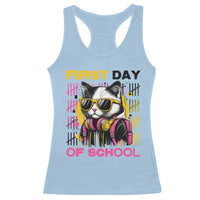 Funny Cat First Day Of School Racerback Tank Top Back To School Gift For Kids - Wonder Print Shop