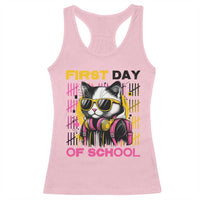 Funny Cat First Day Of School Racerback Tank Top Back To School Gift For Kids - Wonder Print Shop