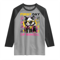 Funny Cat First Day Of School Raglan Shirt Back To School Gift For Kids - Wonder Print Shop