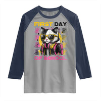 Funny Cat First Day Of School Raglan Shirt Back To School Gift For Kids - Wonder Print Shop