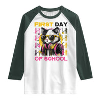 Funny Cat First Day Of School Raglan Shirt Back To School Gift For Kids - Wonder Print Shop
