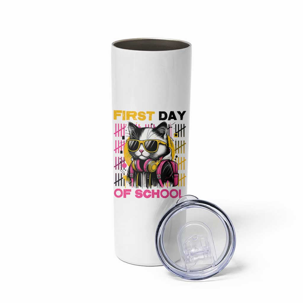 Funny Cat First Day Of School Skinny Tumbler Back To School Gift For Kids