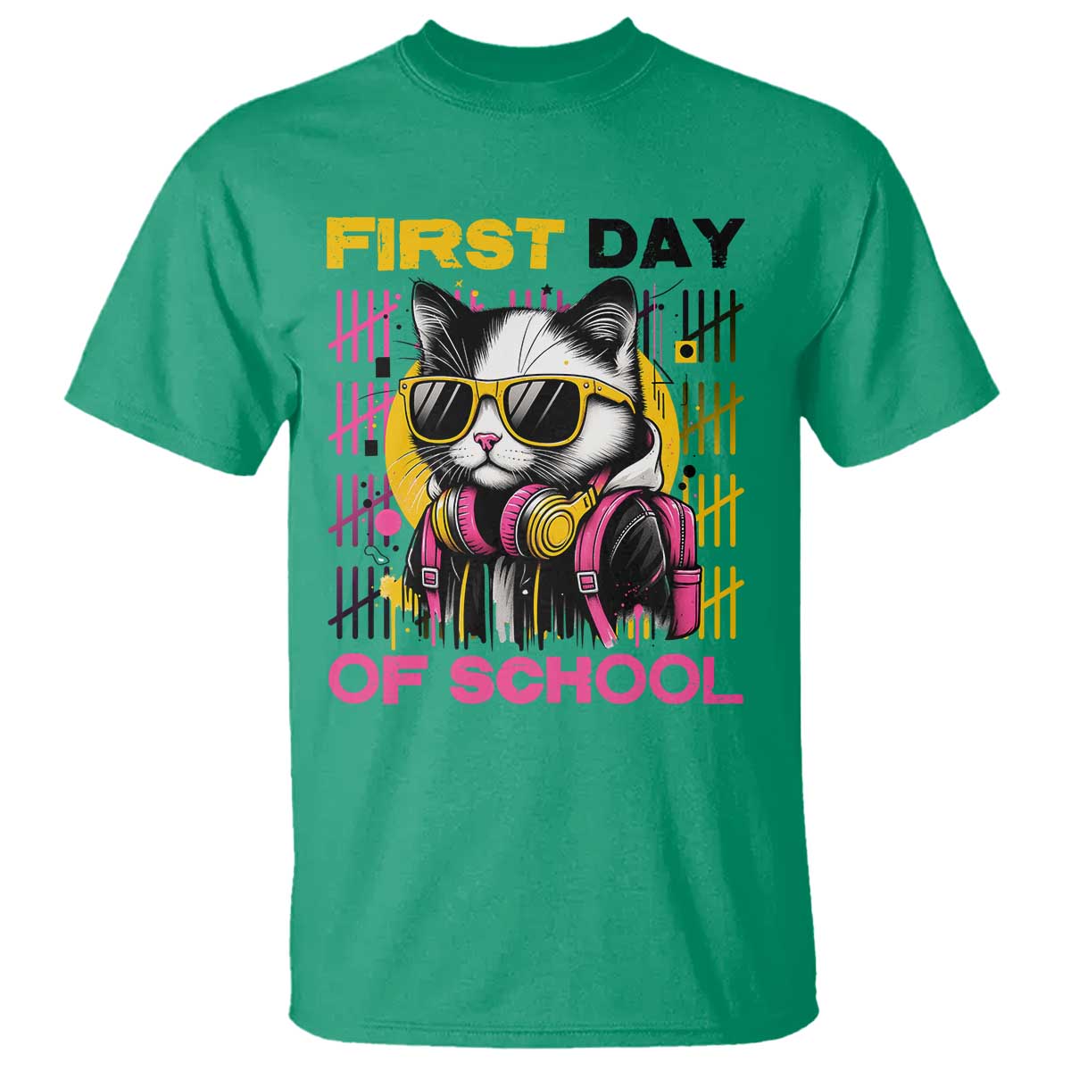Funny Cat First Day Of School T Shirt Back To School Gift For Kids - Wonder Print Shop