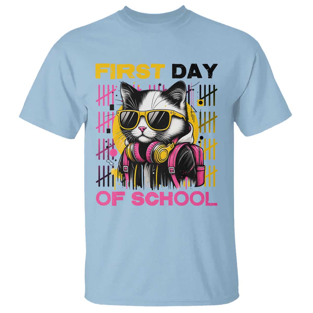 Funny Cat First Day Of School T Shirt Back To School Gift For Kids - Wonder Print Shop
