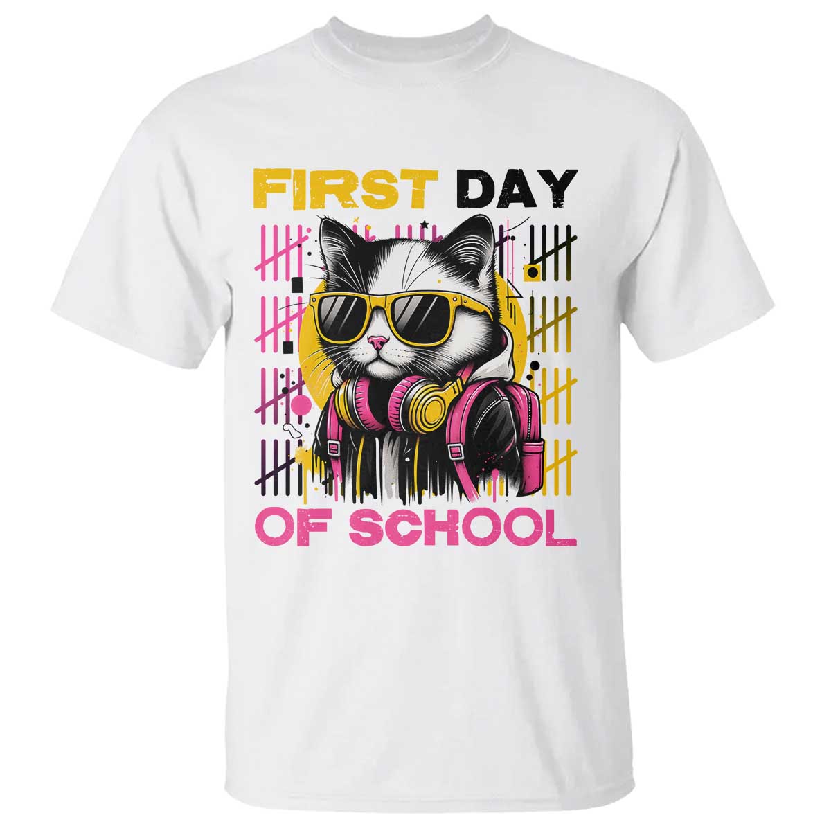 Funny Cat First Day Of School T Shirt Back To School Gift For Kids - Wonder Print Shop
