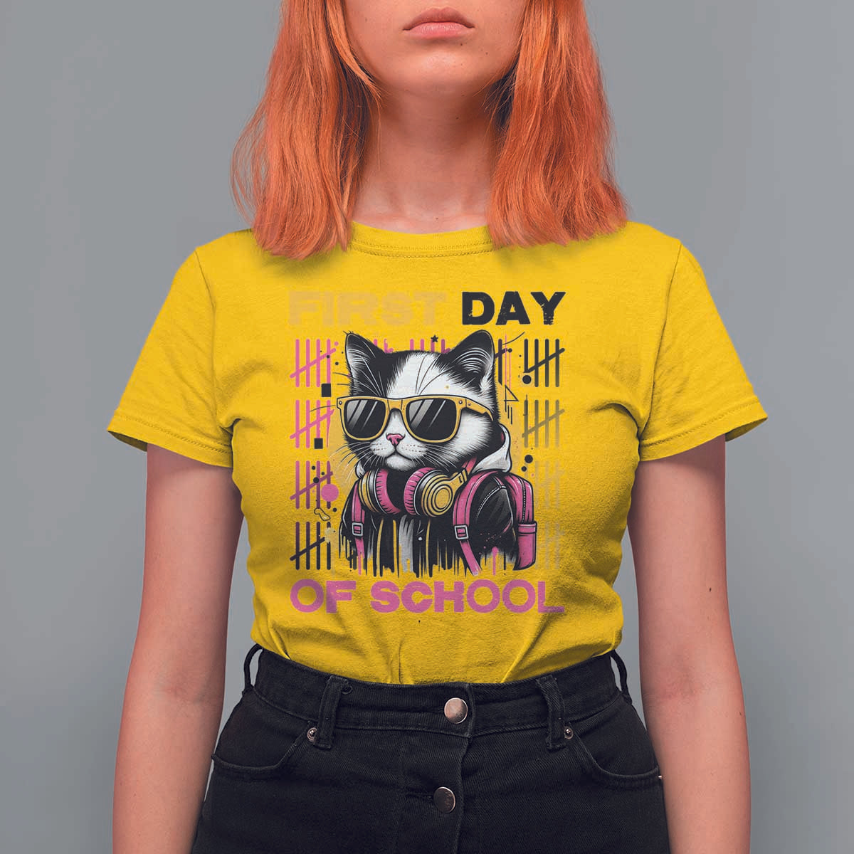 Funny Cat First Day Of School T Shirt For Women Back To School Gift For Kids - Wonder Print Shop
