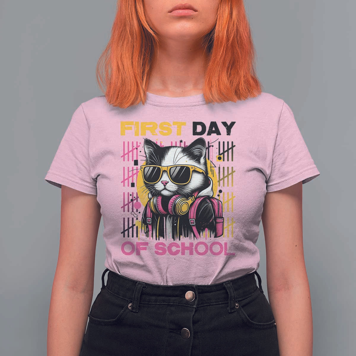 Funny Cat First Day Of School T Shirt For Women Back To School Gift For Kids - Wonder Print Shop