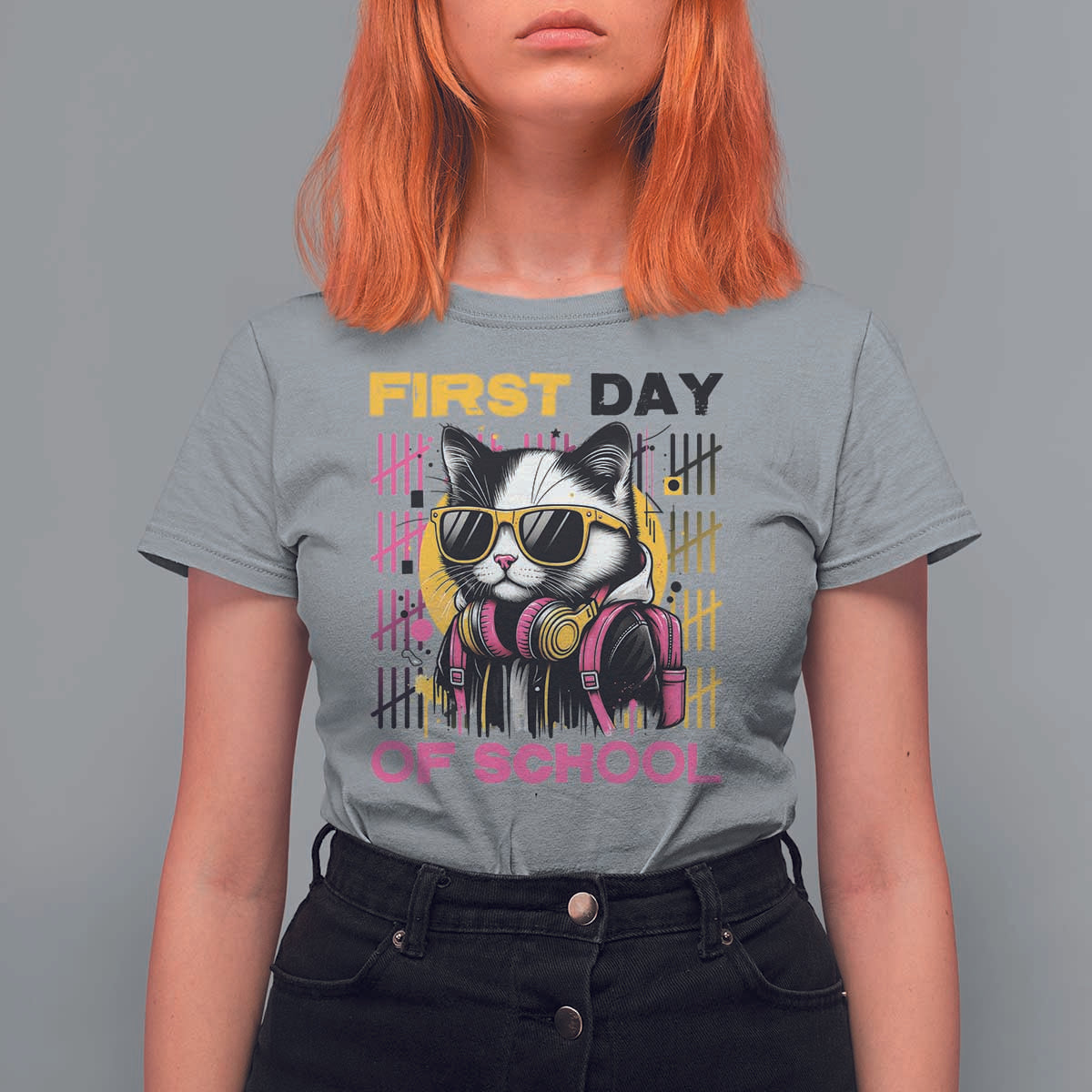 Funny Cat First Day Of School T Shirt For Women Back To School Gift For Kids - Wonder Print Shop