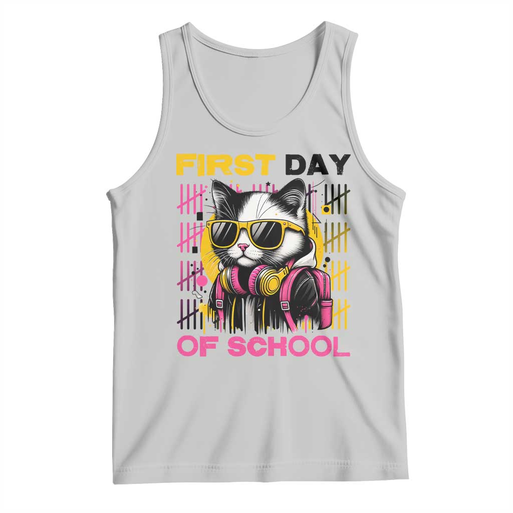 Funny Cat First Day Of School Tank Top Back To School Gift For Kids - Wonder Print Shop