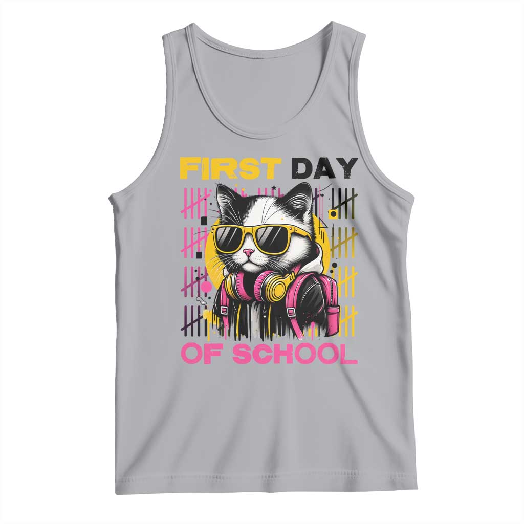 Funny Cat First Day Of School Tank Top Back To School Gift For Kids - Wonder Print Shop