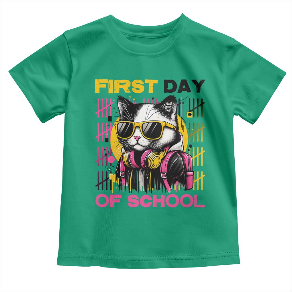 Funny Cat First Day Of School Toddler T Shirt Back To School Gift For Kids - Wonder Print Shop