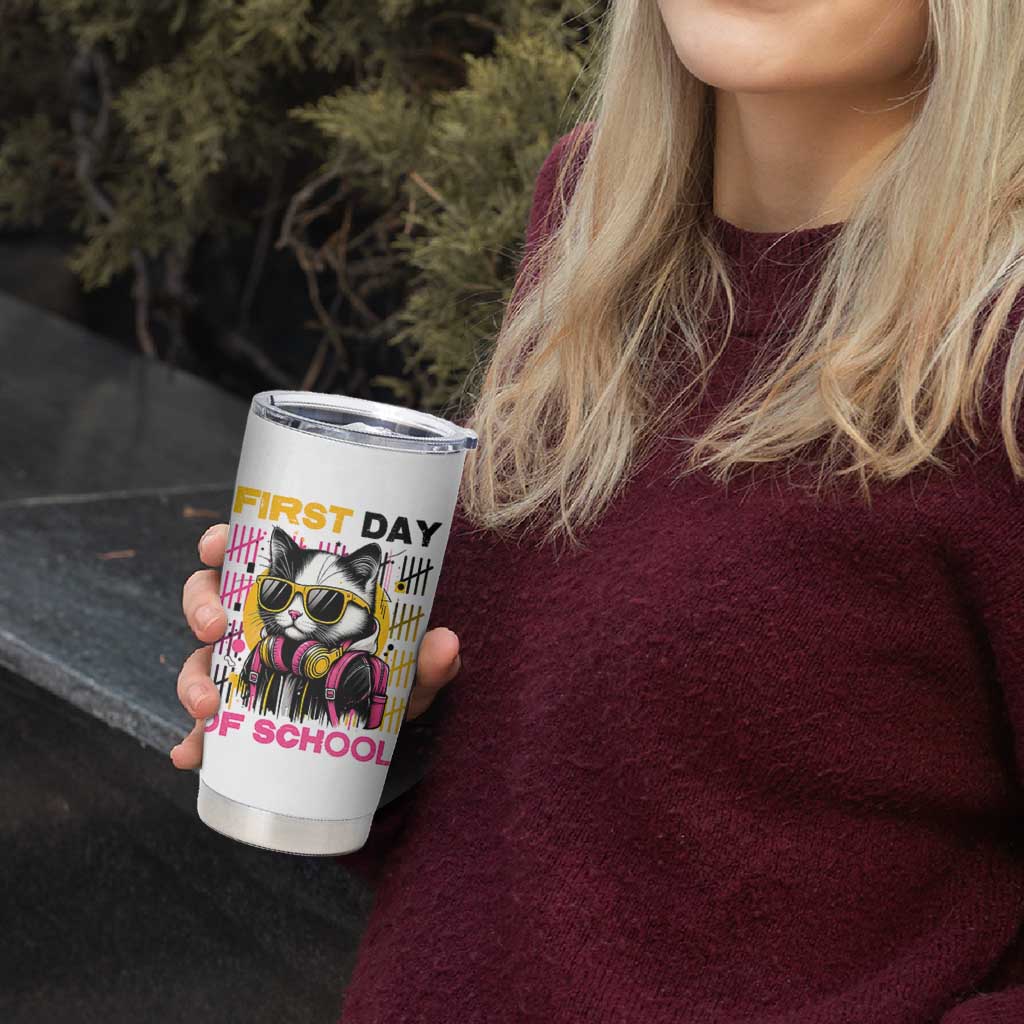 Funny Cat First Day Of School Tumbler Cup Back To School Gift For Kids