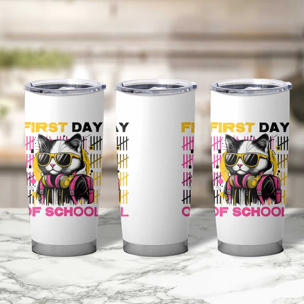 Funny Cat First Day Of School Tumbler Cup Back To School Gift For Kids