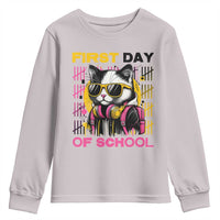 Funny Cat First Day Of School Youth Sweatshirt Back To School Gift For Kids - Wonder Print Shop
