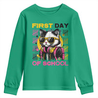 Funny Cat First Day Of School Youth Sweatshirt Back To School Gift For Kids - Wonder Print Shop