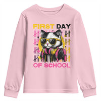 Funny Cat First Day Of School Youth Sweatshirt Back To School Gift For Kids - Wonder Print Shop