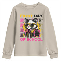 Funny Cat First Day Of School Youth Sweatshirt Back To School Gift For Kids - Wonder Print Shop