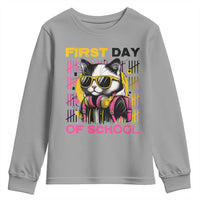 Funny Cat First Day Of School Youth Sweatshirt Back To School Gift For Kids - Wonder Print Shop